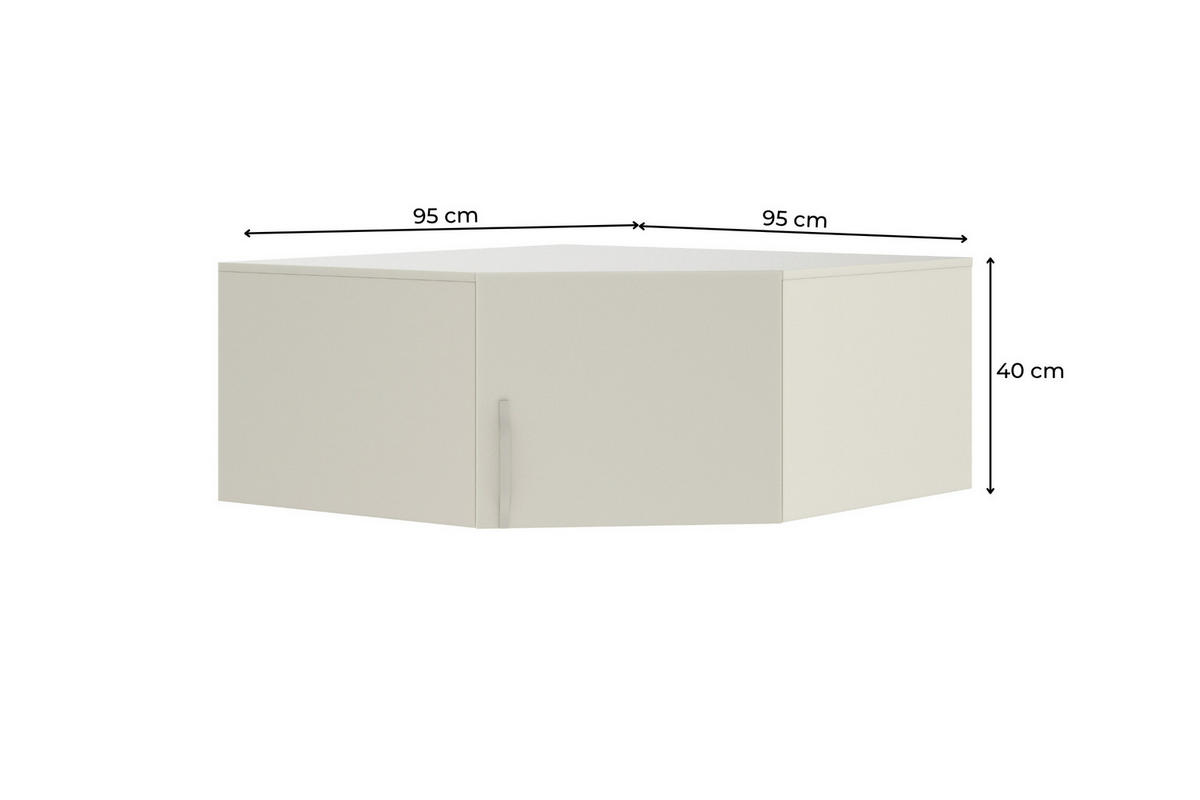 AUFSATZSCHRANK BRISSO BRN4 95/40/95 cm in Kaschmir mit Metallgriffen - Kaschmir, Holzwerkstoff/Metall (95/40/95cm) - Deine Möbel 24