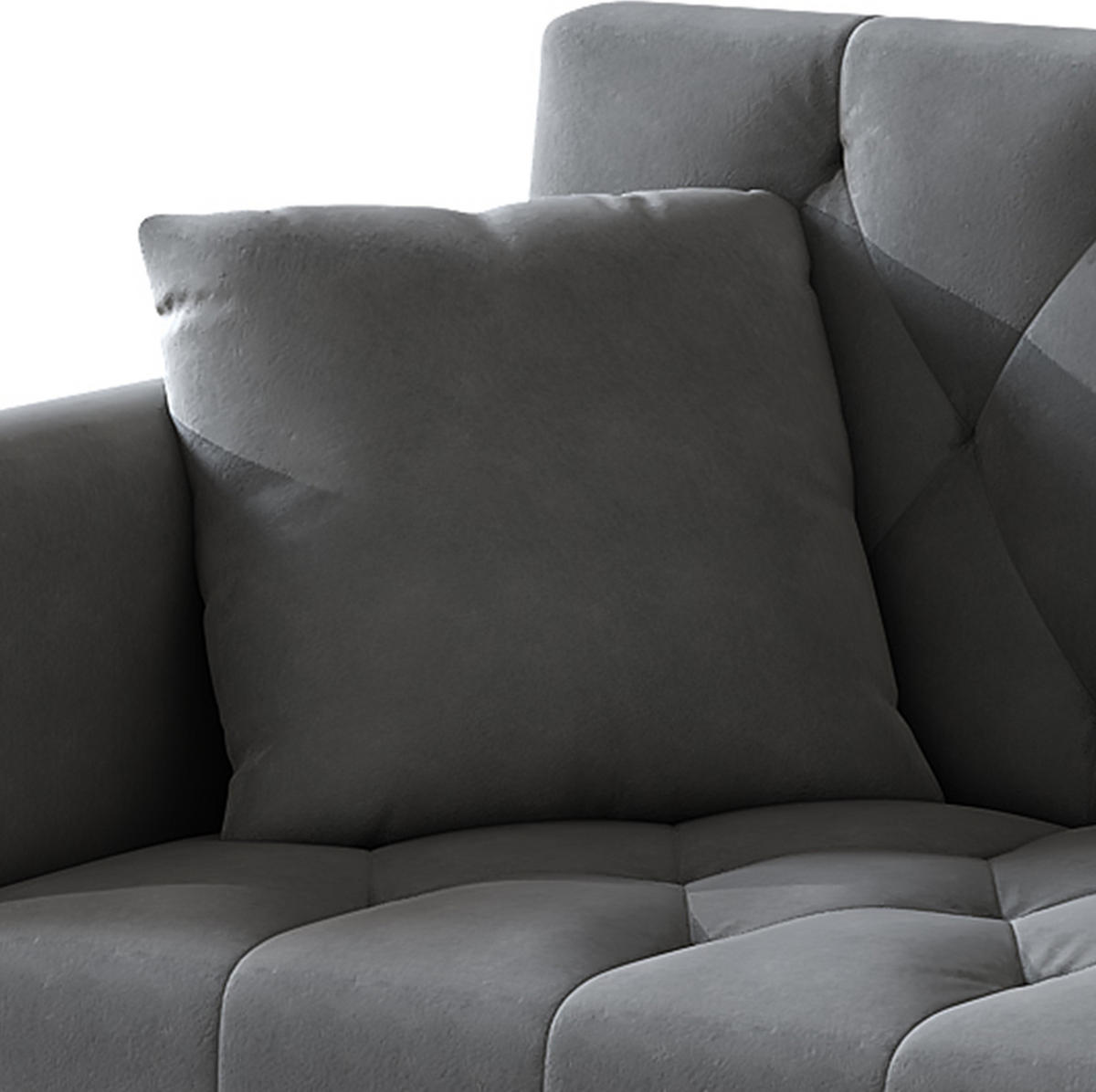 SCHLAFSOFA mit Liegefunktion 175 x 80 cm Samt Grau - Grau, Kunststoff (175/73.5/80cm) - Meubliv