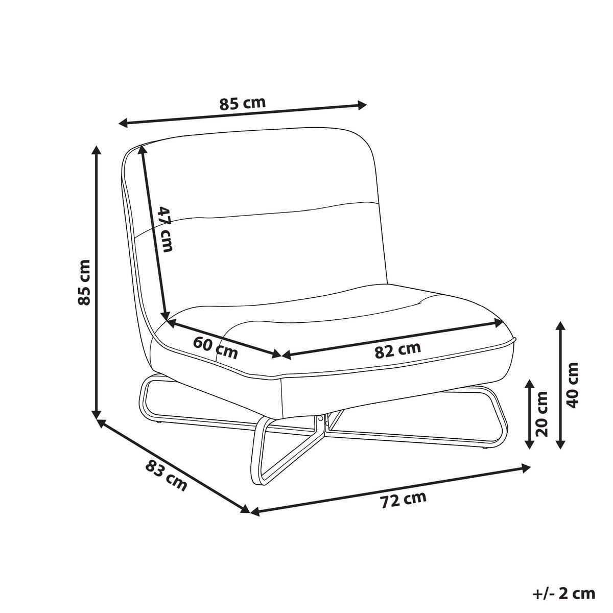 SESSEL Stoff Cremeweiß Lindal - Weiß, Textil (85/85/83cm) - Beliani