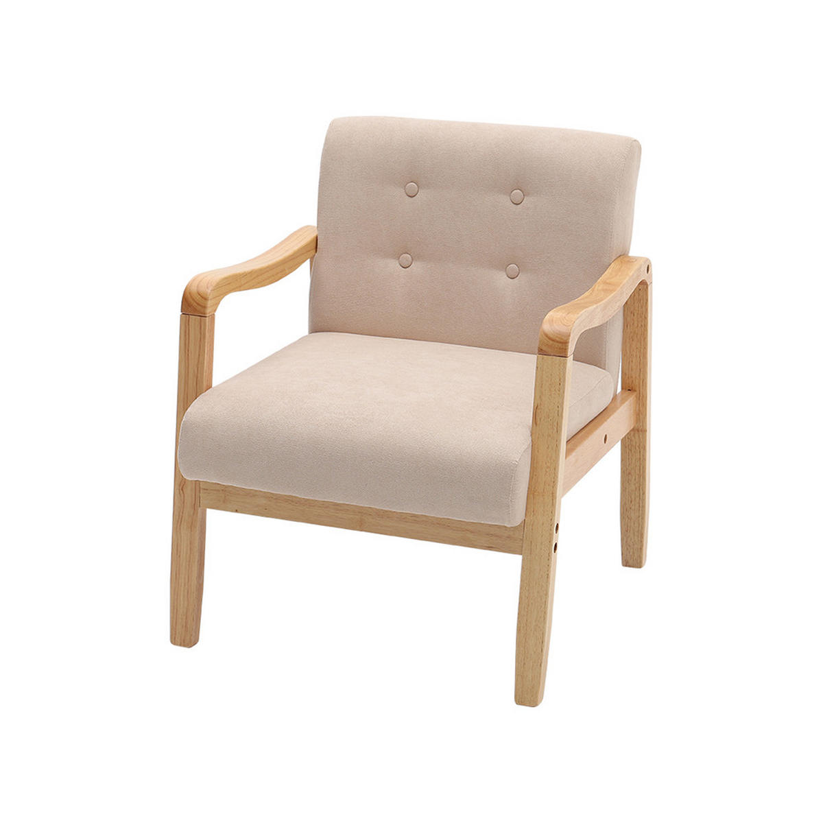 POLSTERSESSEL 70/63/78 cm Armlehnen Holzrahmen Leinen Beige - Beige/Naturfarben, Holz/Textil (70/78/63cm) - Livingandhome