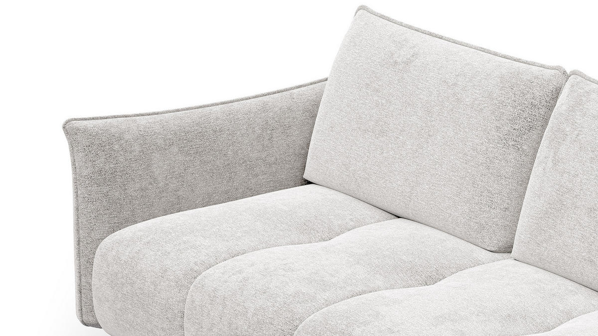 SOFA AERA 2,5-Sitzer, ecru - Ecru/Schwarz, Holz/Textil (187/89/96cm) - Courtois Laville