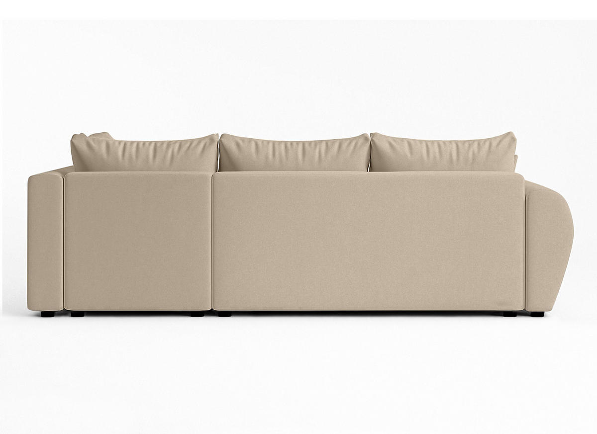 ECKSOFA L Form Malatya MAX Hellbraun 246/145/80 cm stilvolle mit Schlaffunktion R - Hellbraun/Schwarz, Kunststoff/Textil (235/175cm) - AX Living