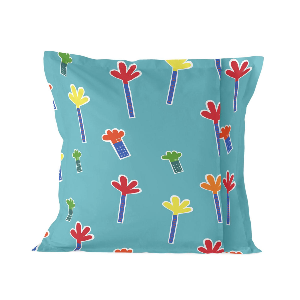 KISSENBEZUG funnysaurus 80x80 cm mehrfarbig - Multicolor, Textil (80/80cm) - Happy Friday
