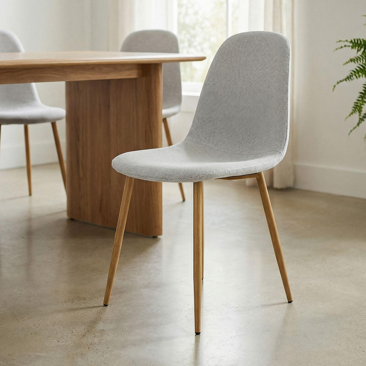 ESSZIMMERSTUHL PUNTA 4er-Set hellgrau - Hellgrau, Textil (45/86/53cm) - IDIMEX