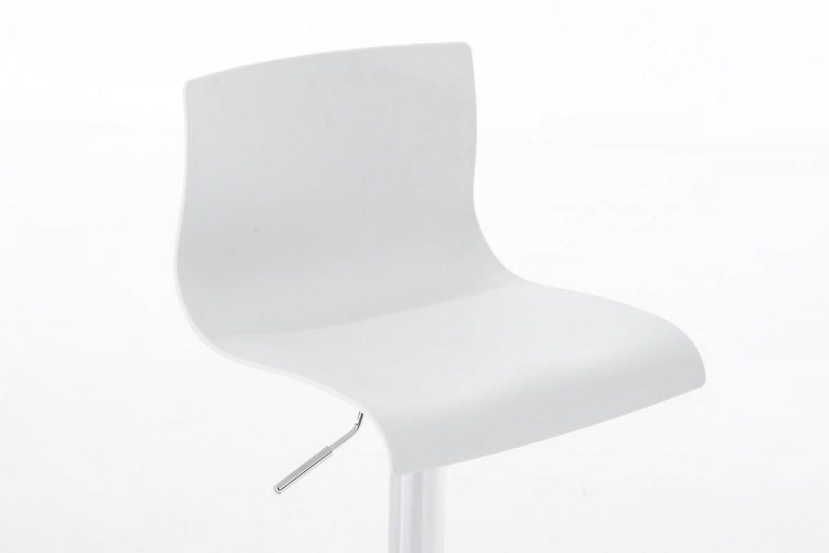 BARHOCKER Kunststoff weiß - Chromfarben/Weiß, Kunststoff/Metall (39/84/36cm) - CLP