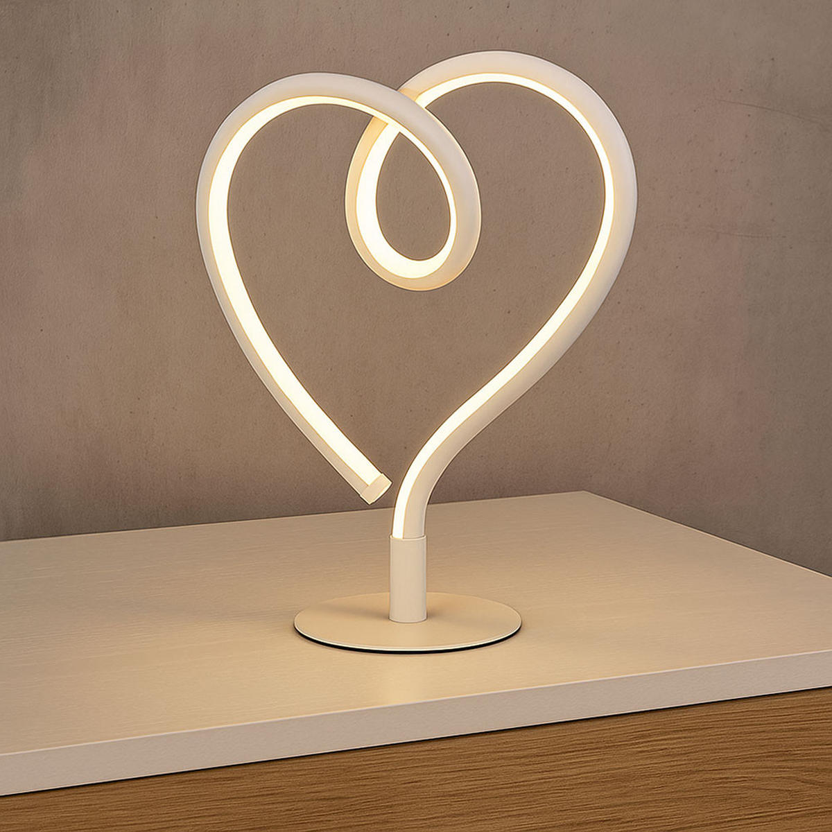 LED TISCHLEUCHTE Amore Weiß Matt - Weiß, Metall (16/10/23.5cm) - Globo Lighting