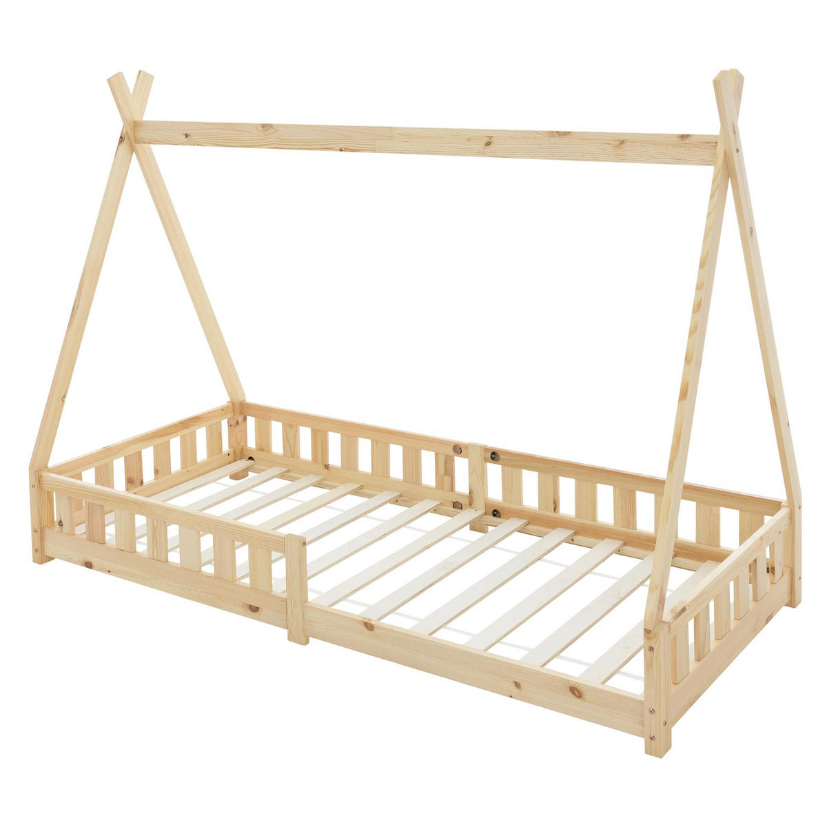 KINDERBETT Tipi 90x200 cm Natur - Naturfarben, Holz (90/200cm) - ML-DESIGN