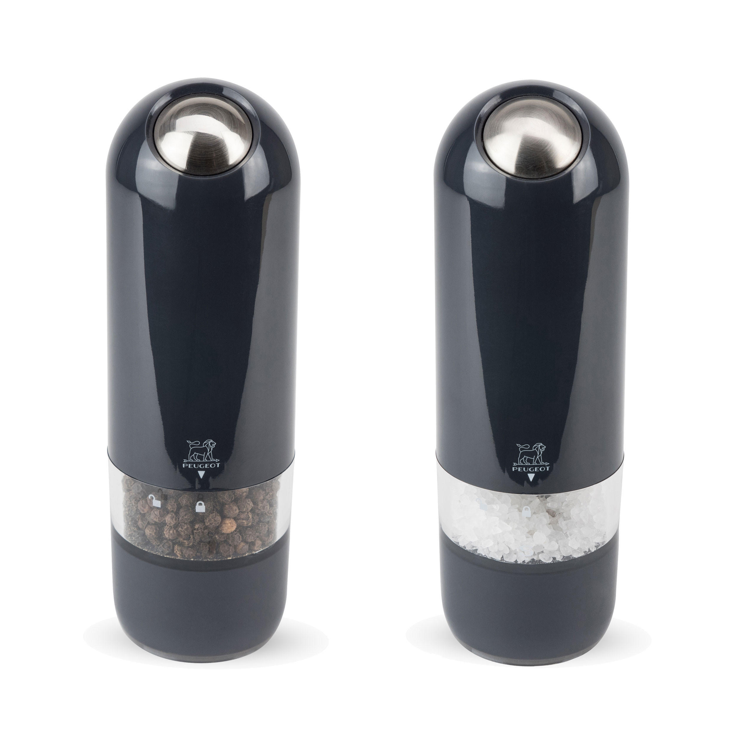 MÜHLENSET Elektrisch Alaska 17cm Pfeffer- & Salzmühle Kunststoff Stahlmahlwerk Quarzgrau - Grau, Kunststoff (11/17/5.5cm)