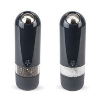 MÜHLENSET Elektrisch Alaska 17cm Pfeffer- & Salzmühle Kunststoff Stahlmahlwerk Quarzgrau - Grau, Kunststoff (11/17/5.5cm)