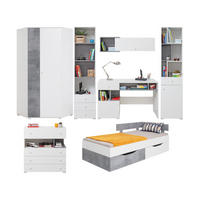 JUGENDZIMMER SIMON 7-teilig Weiß/Grau - Weiß/Grau, Holzwerkstoff (704/190/94cm) - Deine Möbel 24