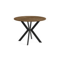 ESSTISCH EVO - Wildeiche/Schwarz, Holzwerkstoff/Metall (90/90/76cm) - Meblini