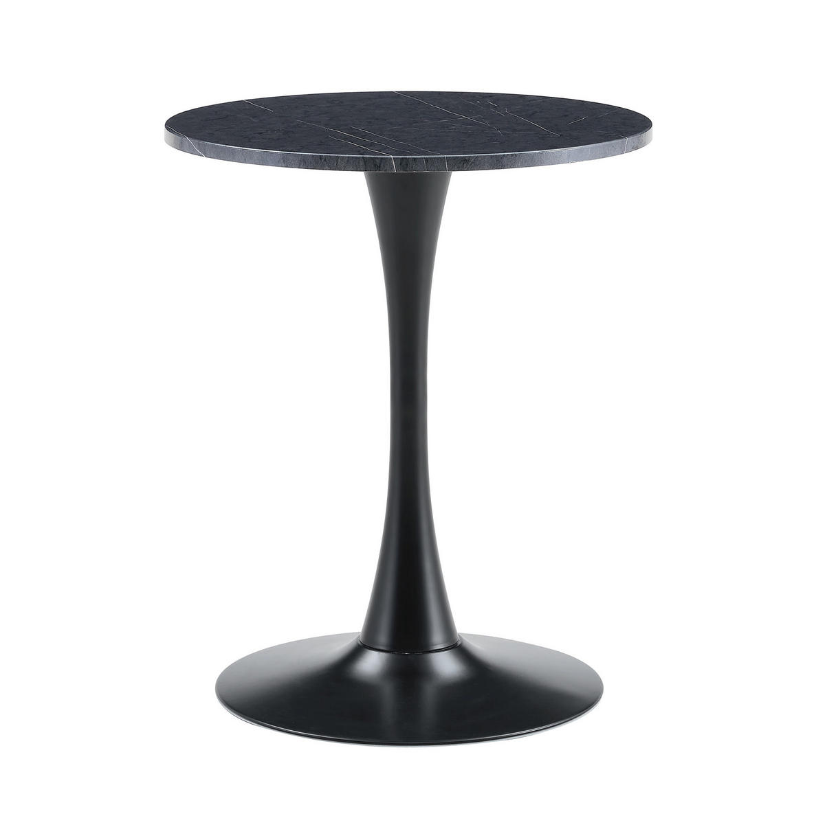 BEISTELLTISCH 60/60/72 cm Schwarz in Marmor-Optik aus MDF mit Metallfuß - Schwarz, Holzwerkstoff (60/60/72cm) - OKWISH