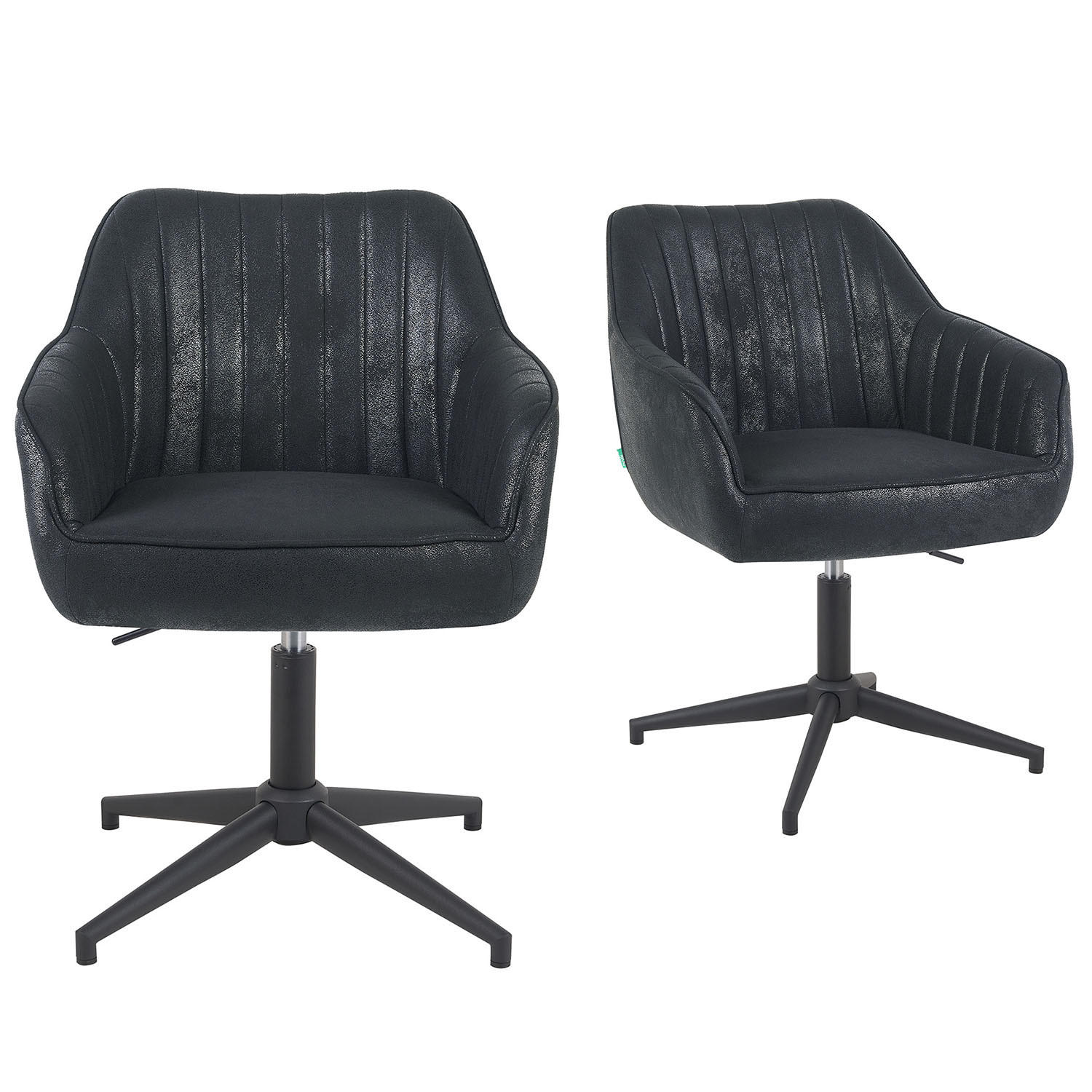 BÜROSTUHL Mika-Caro - Schwarz, Textil/Metall (60/79/61cm) - DUBI Möbel