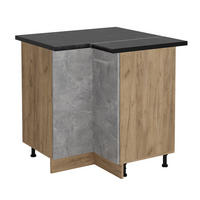 ECKUNTERSCHRANK R-Line Beton 75.6 cm , AP Anthrazit - Honigeiche/Schieferfarben, Holzwerkstoff (75.6/81.6/60cm) - Vicco