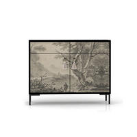 SIDEBOARD aus MDF mit 2 Türen und 2 Schubladen mit dem Aufdruck ALISE WASHER WOMAN - Grau, Holzwerkstoff (90/84/45cm) - RNT By Really Nice Things