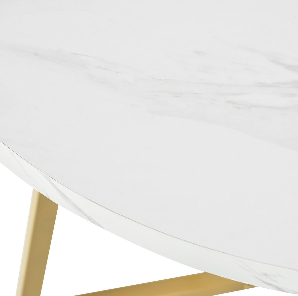 ESSTISCH rund 80 cm MDF Weiß mit Metallgestell - Weiß, Metall (80/80/75cm) - Meubliv
