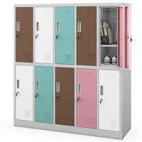 UMKLEIDESCHRANK Spind TOKIO 10 Abteile 150x136x45cm Pastellfarben - Multicolor, Metall (136/150/45cm) - DELUKE