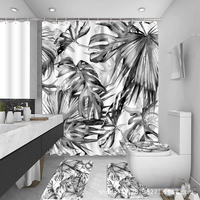 DUSCHVORHANG mit Digitaldruck Pflanze Badezimmer wasserdicht schimmelresistent 180 x 180 cm - Multicolor, Textil (180/180cm) - MCBOSON
