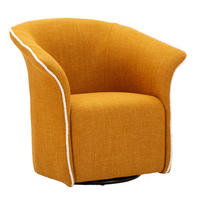 SESSEL Senape Siena Swivel, senfgelb, Polyester, Eisen und Sperrholz, 83,5 x 66 x 80 cm - Gelb, Holzwerkstoff/Kunststoff (83.5/80/66cm) - Mauro Ferretti