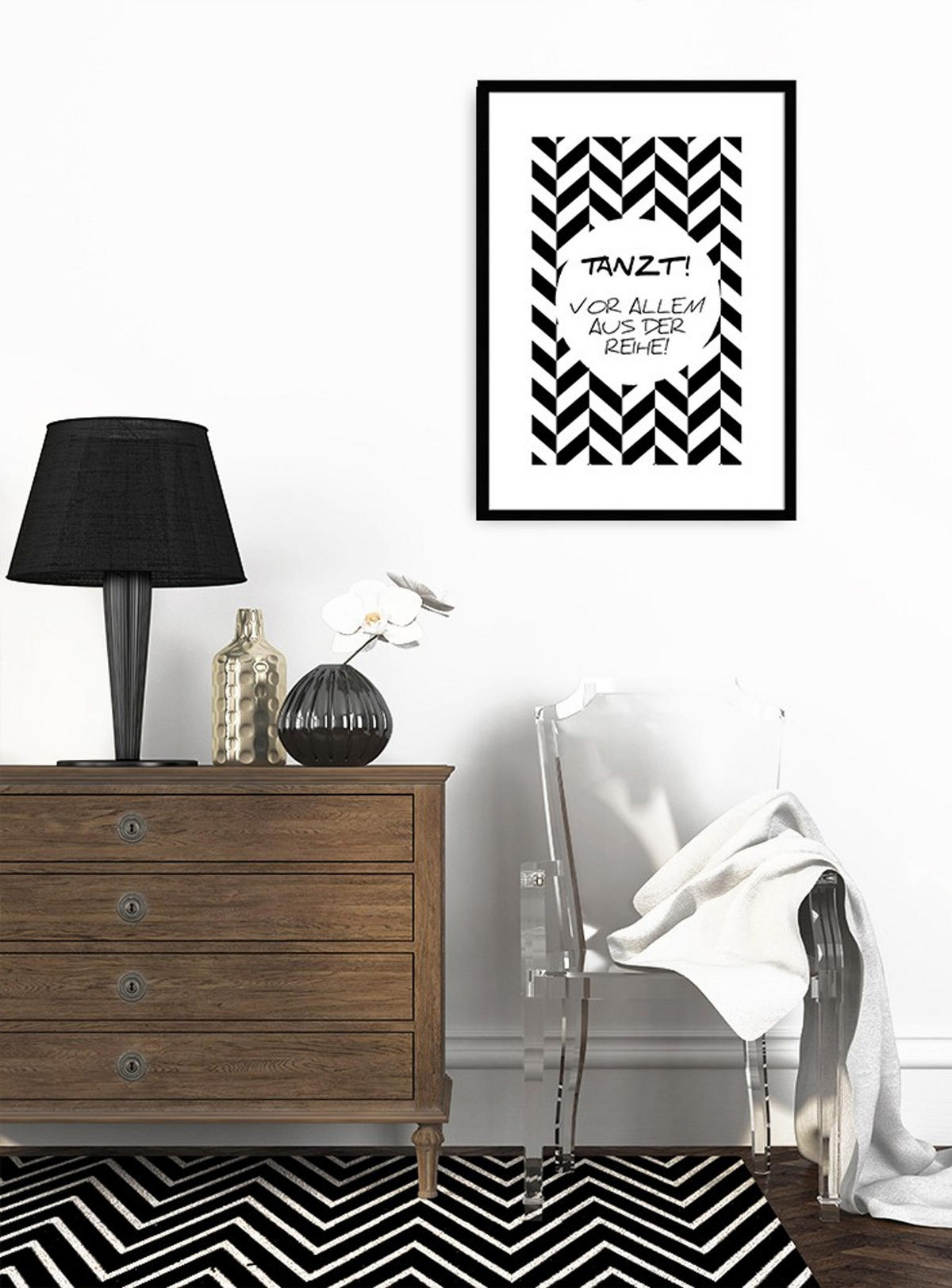 BILD mit Rahmen 51x71 cm Spruch: Motivation - Weiß, Holz (51/71cm) - artissimo