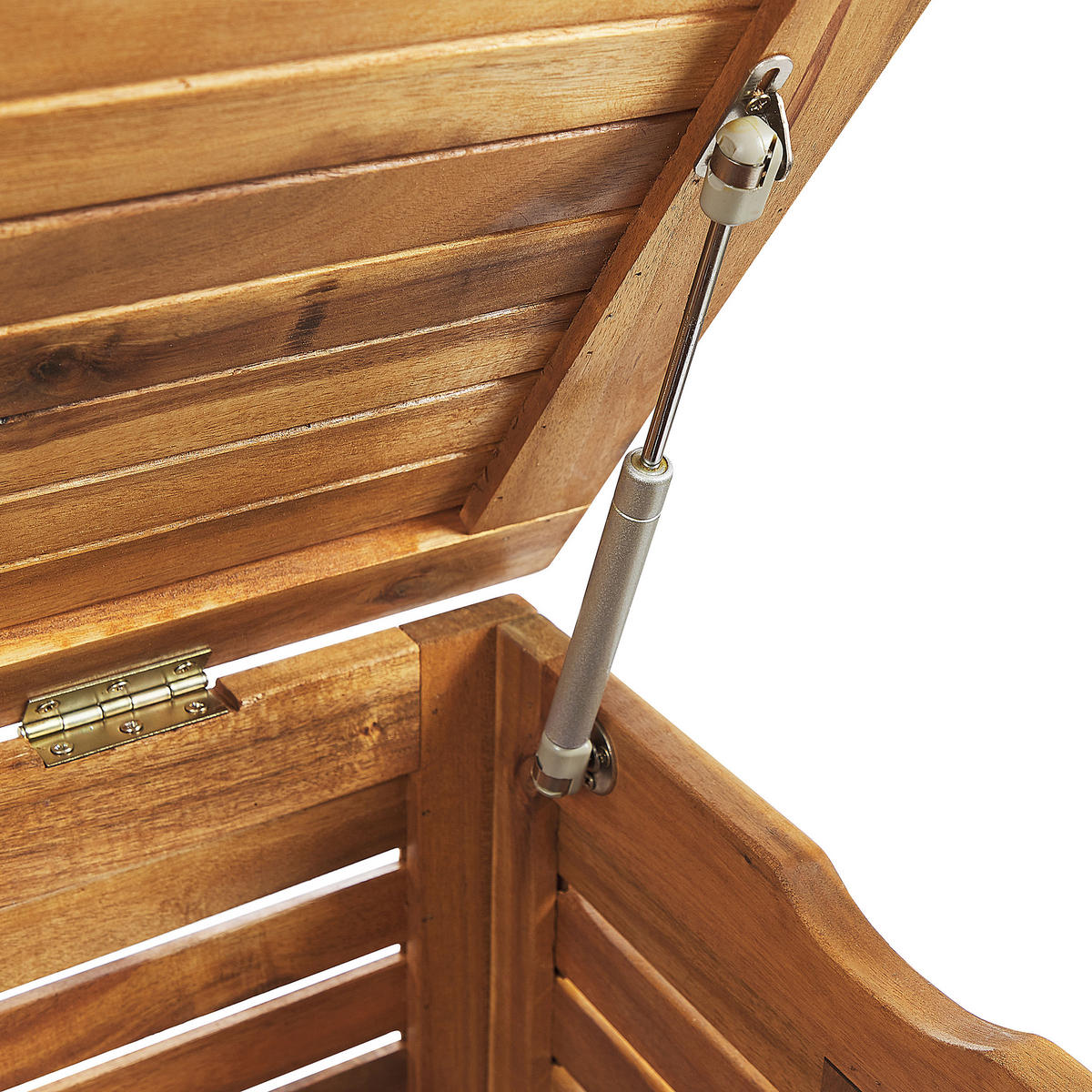 ÚLOŽNÝ BOX NA POLSTROVÁNÍ Akáciové dřevo světle hnědý 130/48 cm Riviera - světle hnědá, dřevo (130/64/48cm) - Beliani