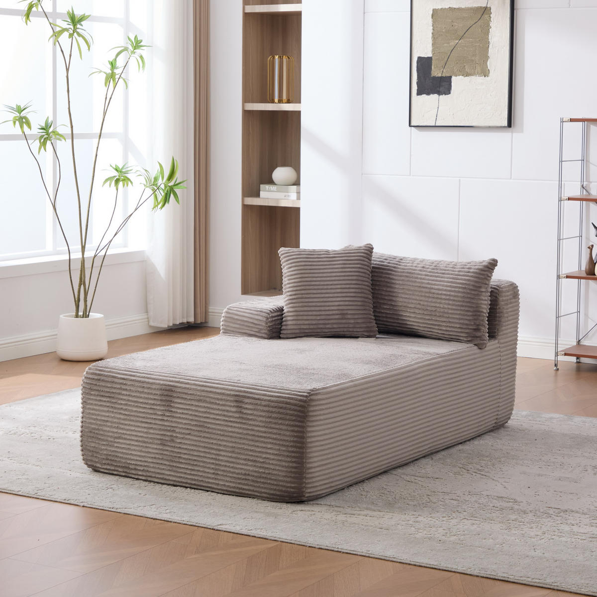 SOFAELEMENT 174/100/74.5 cm Grau Chenillestoff - Grau, Textil (100/74.5/174cm) - Oxeza