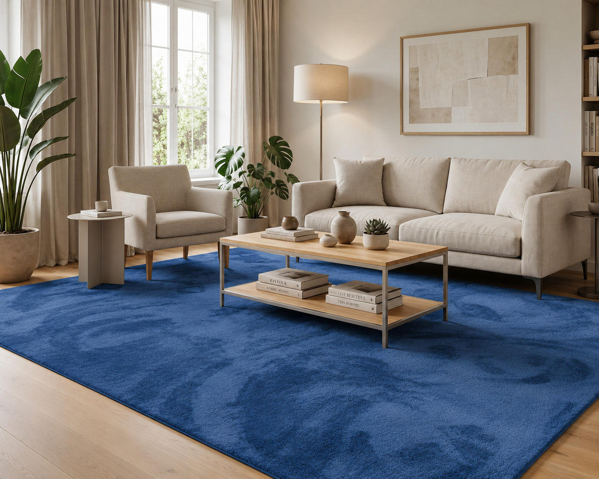 HOCHFLOR LANGFLOR TEPPICH SUPER SOFT MELIA - Dunkelblau, Textil (200/290cm) - Pergamon