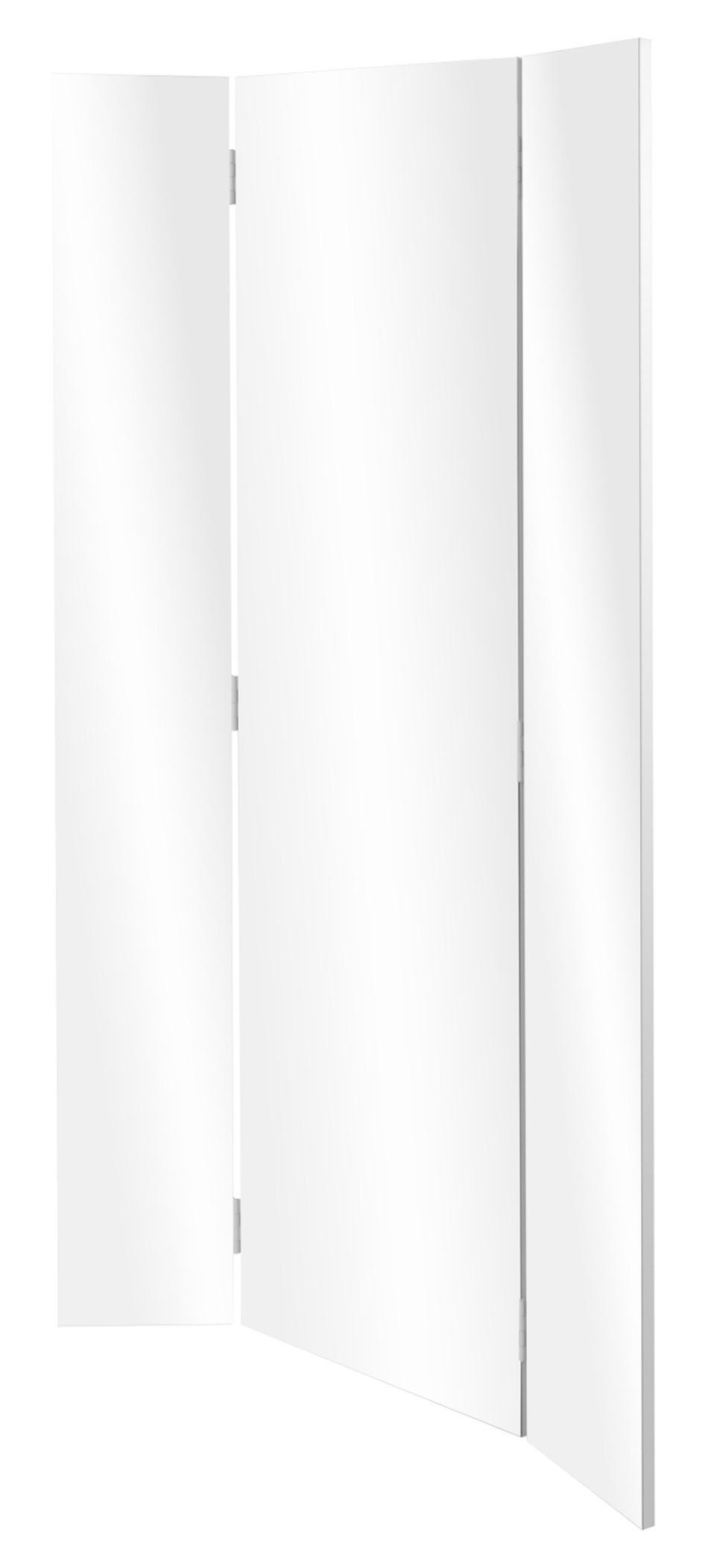 SPIEGEL weiß 3-teilig 91 x 160 cm, Garderobenspiegel klappbar - Weiß, Glas/Holzwerkstoff (45/190/4cm) - Furn.Design