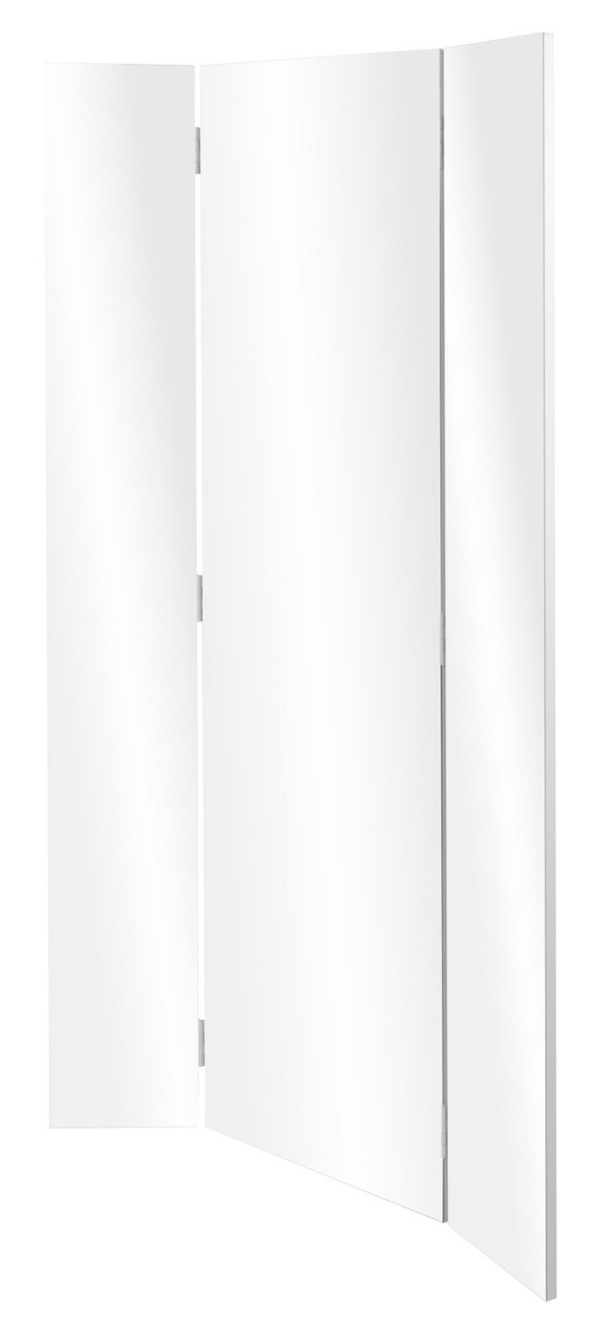 SPIEGEL weiß 3-teilig 91 x 160 cm, Garderobenspiegel klappbar - Weiß, Glas/Holzwerkstoff (45/190/4cm) - Furn.Design