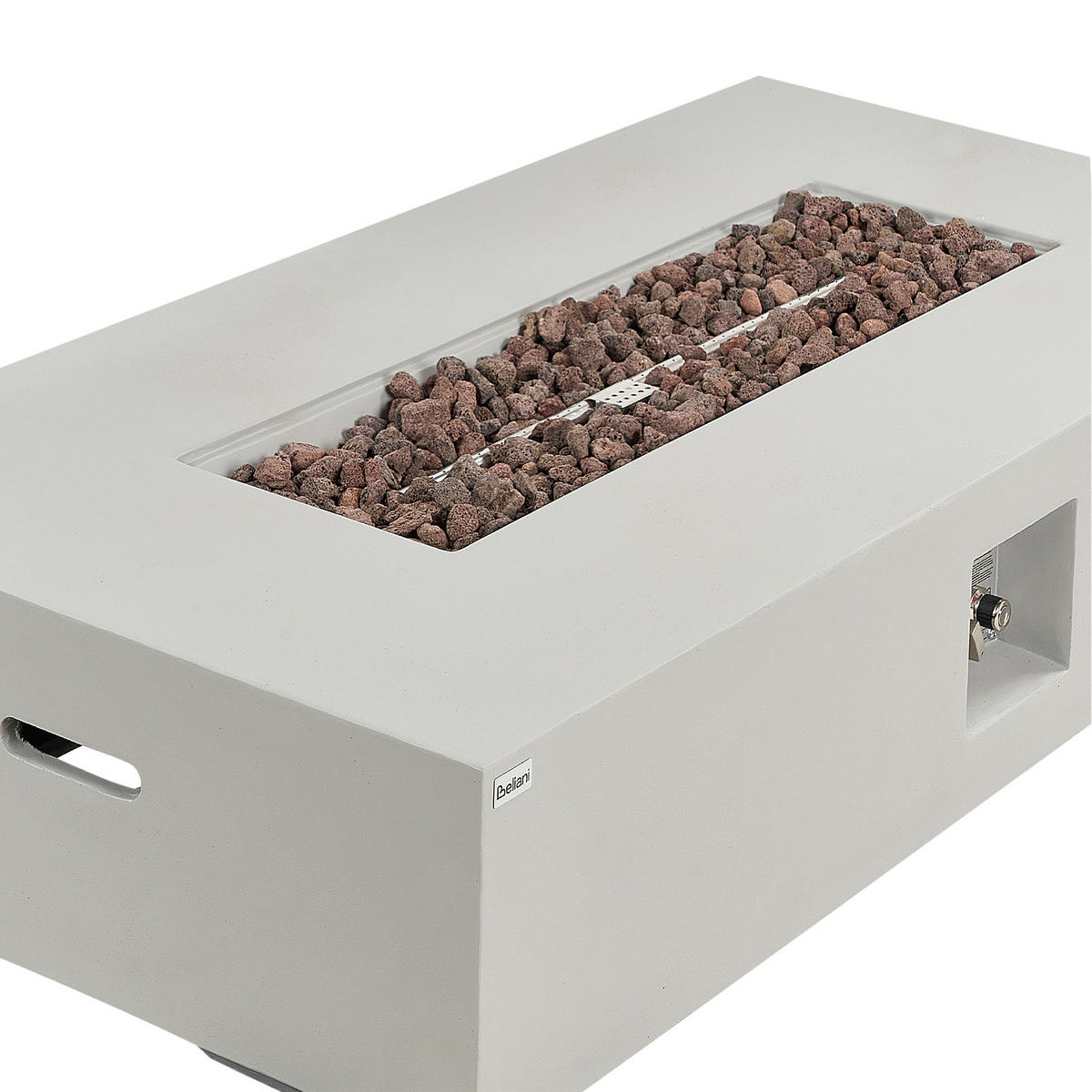 FEUERSTELLE Grau Pavo II - Grau, Stein (143/31/71cm) - Beliani