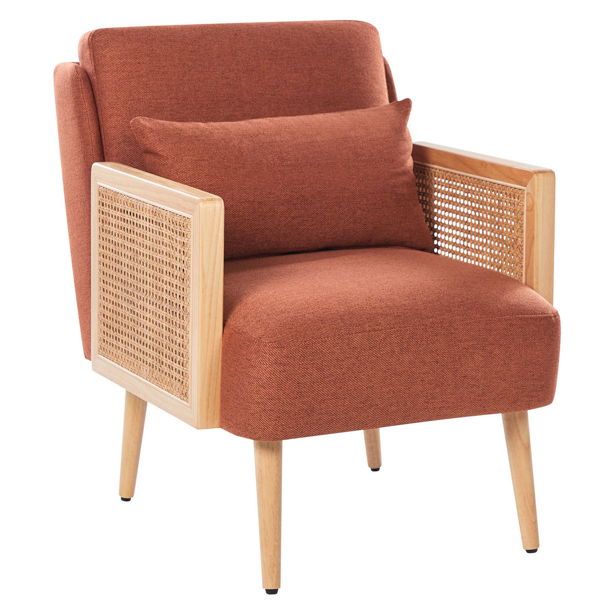 SESSEL Polsterbezug Orange Orum - Hellbraun/Orange, Textil (65/80/78cm) - Beliani