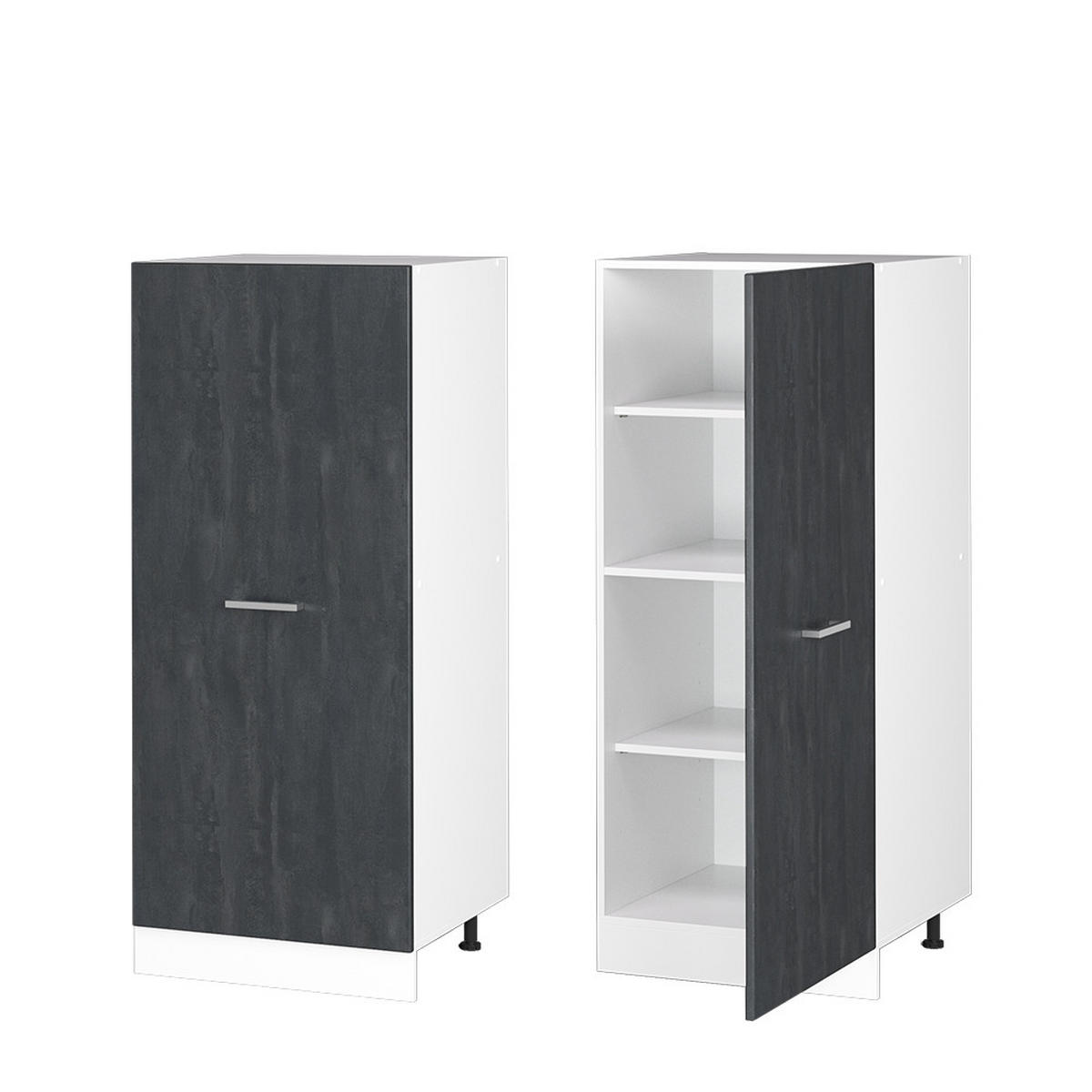 SKŘÍŇKA NA VESTAVĚNOU TROUBU R-Line Černý beton - bílá/černá, kompozitní dřevo (60/143/57cm) - Vicco