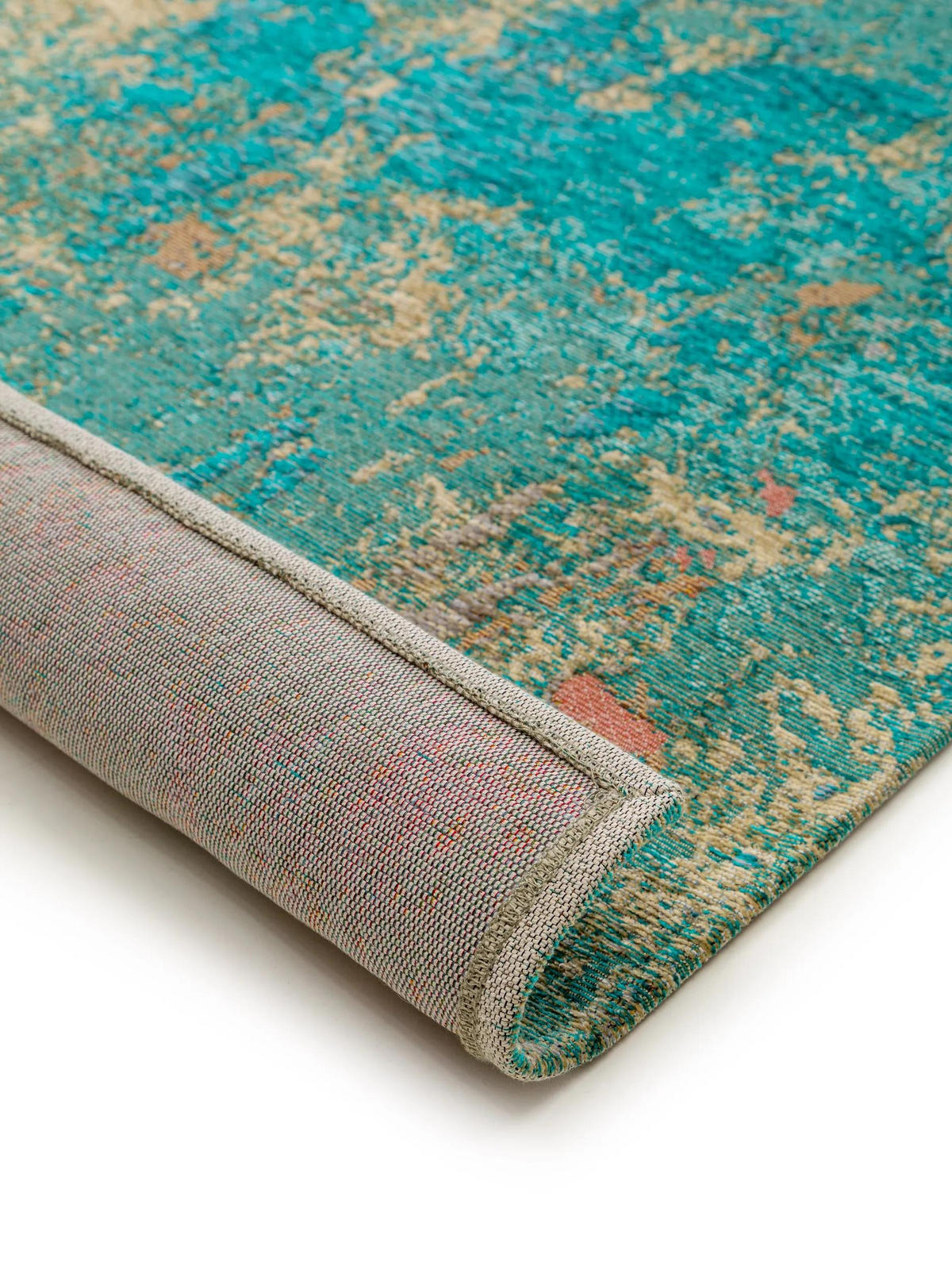 FLACHGEWEBETEPPICH Stay Türkis 80x165 cm - Türkis, Textil (80/165cm) - benuta Pop