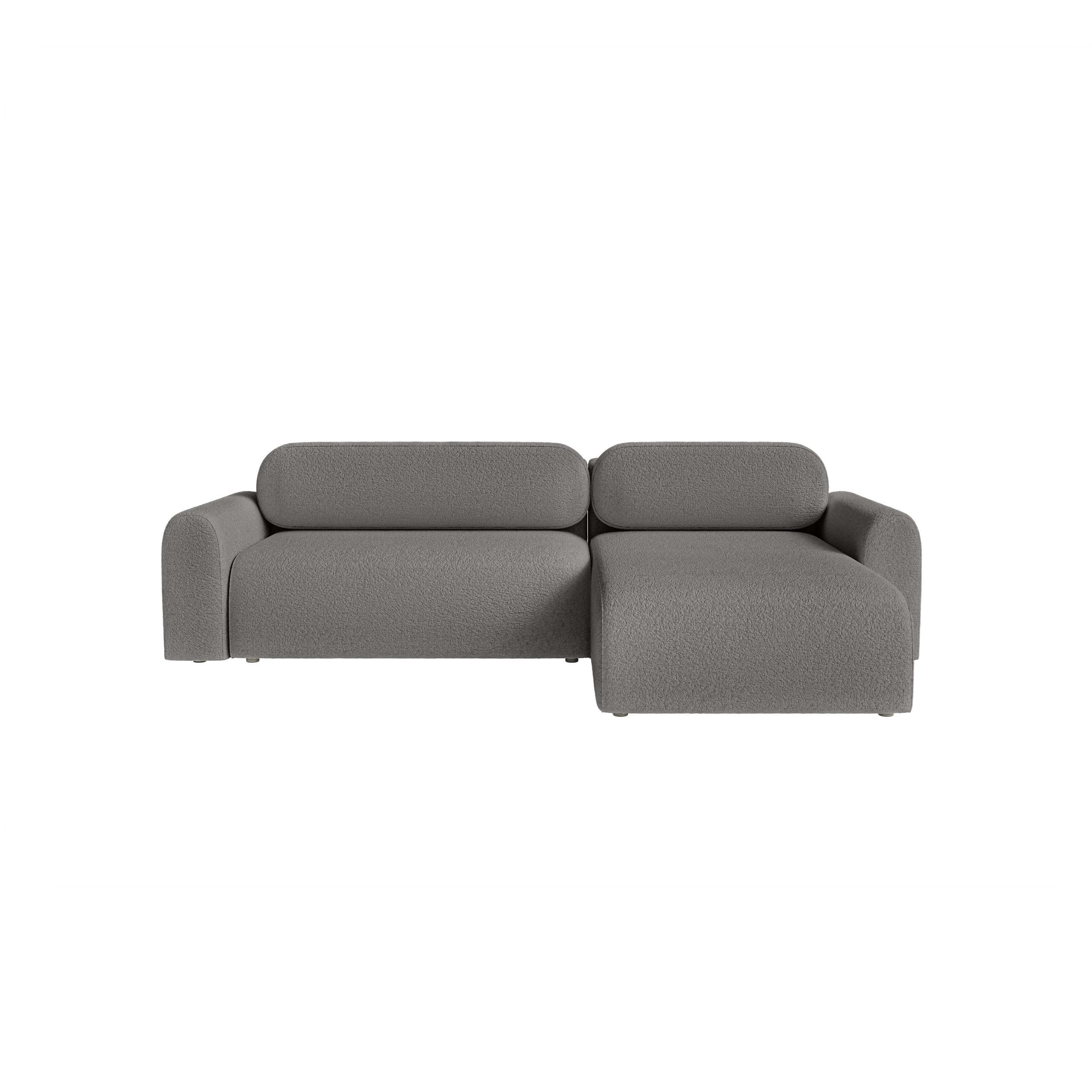 ECKSOFA Lome L mit Schlaffunktion, Graphit - Graphitfarben, Textil (286/185cm) - Fedve
