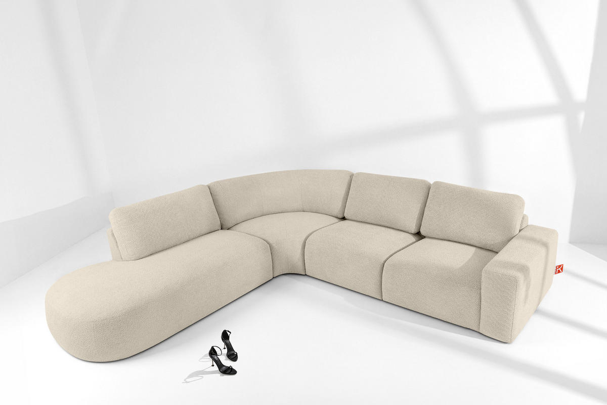 ECKSOFA LINKS ZUCCO, Hellbeige - Hellbraun, Holz/Holzwerkstoff (304/293cm) - KONSIMO®