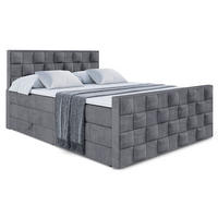 BOXSPRINGBETT ZAFIRA KING - 180 x 200 - H3/H4 - Dunkelgrau - Dunkelgrau, Holzwerkstoff (180/200cm) - ALTDECOR