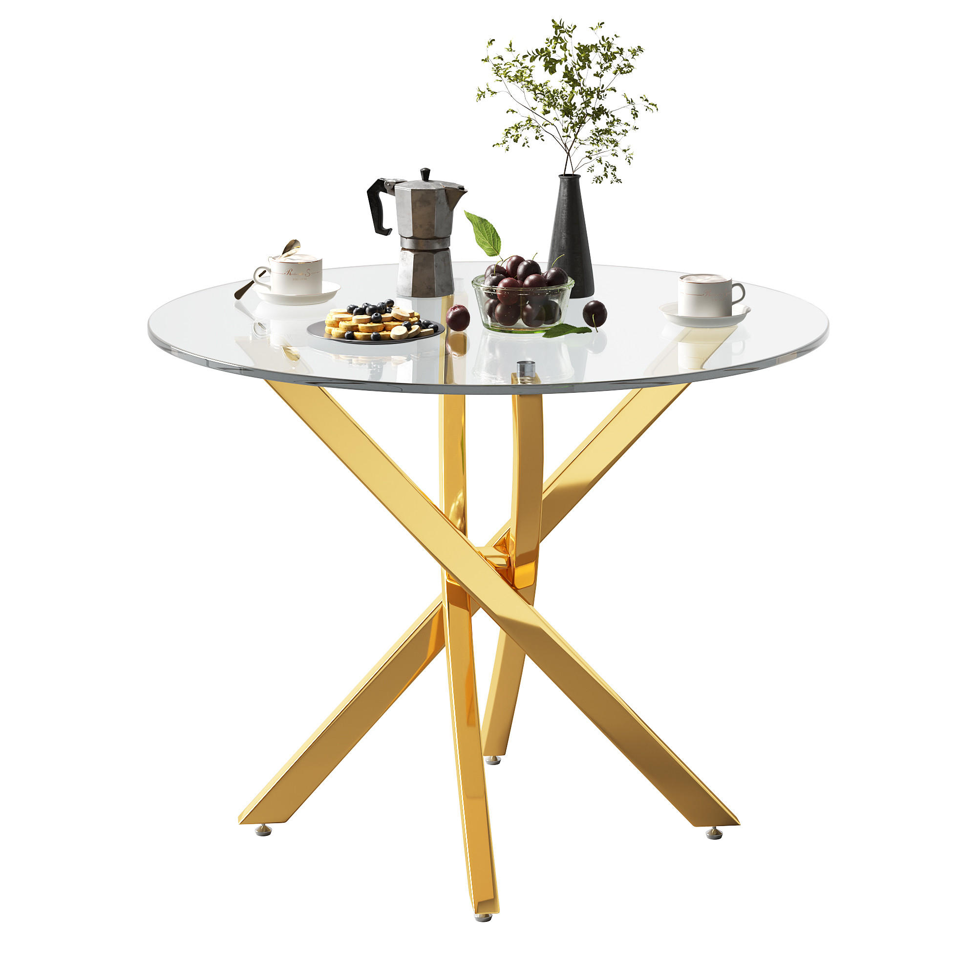 Flieks Esstisch Gold 80x75x80 cm