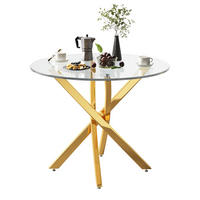 ESSTISCH Rund 80x80x75cm Glas Gold - Goldfarben, Glas (80/80/75cm) - FLIEKS