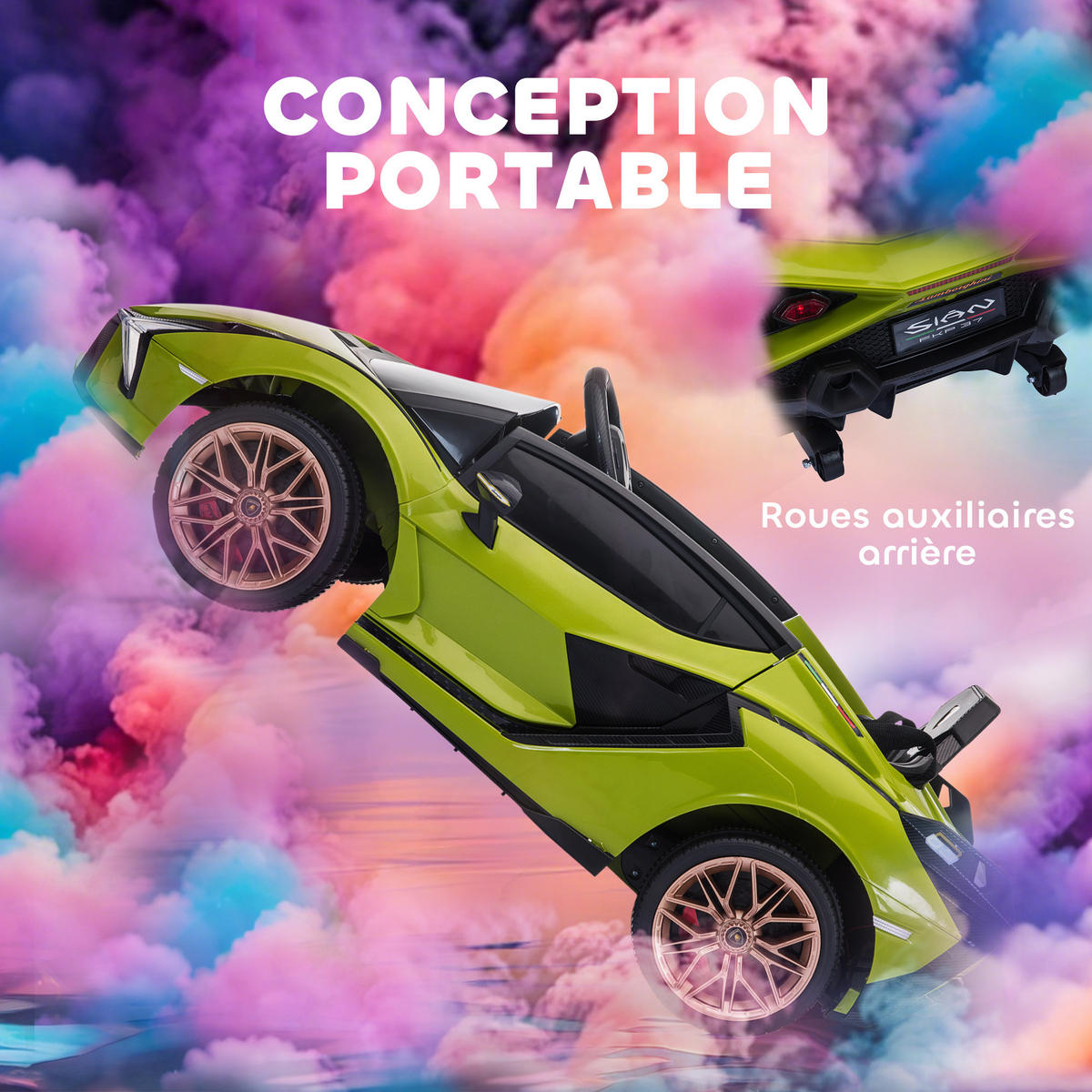 ELEKTRO-KINDERAUTO DE-13025 2,4G Fernbedienung Grün - Grün, Kunststoff (108/62/40cm) - ComfortXL