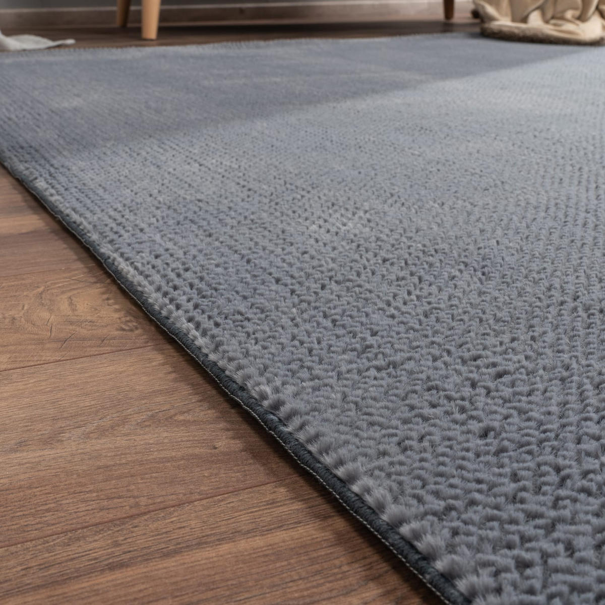 KURZFLORTEPPICH, einfarbig, Florhöhe 12 mm, Anthrazit, 120 x 160 cm - Anthrazit, Textil (120/160cm) - KADIMA DESIGN