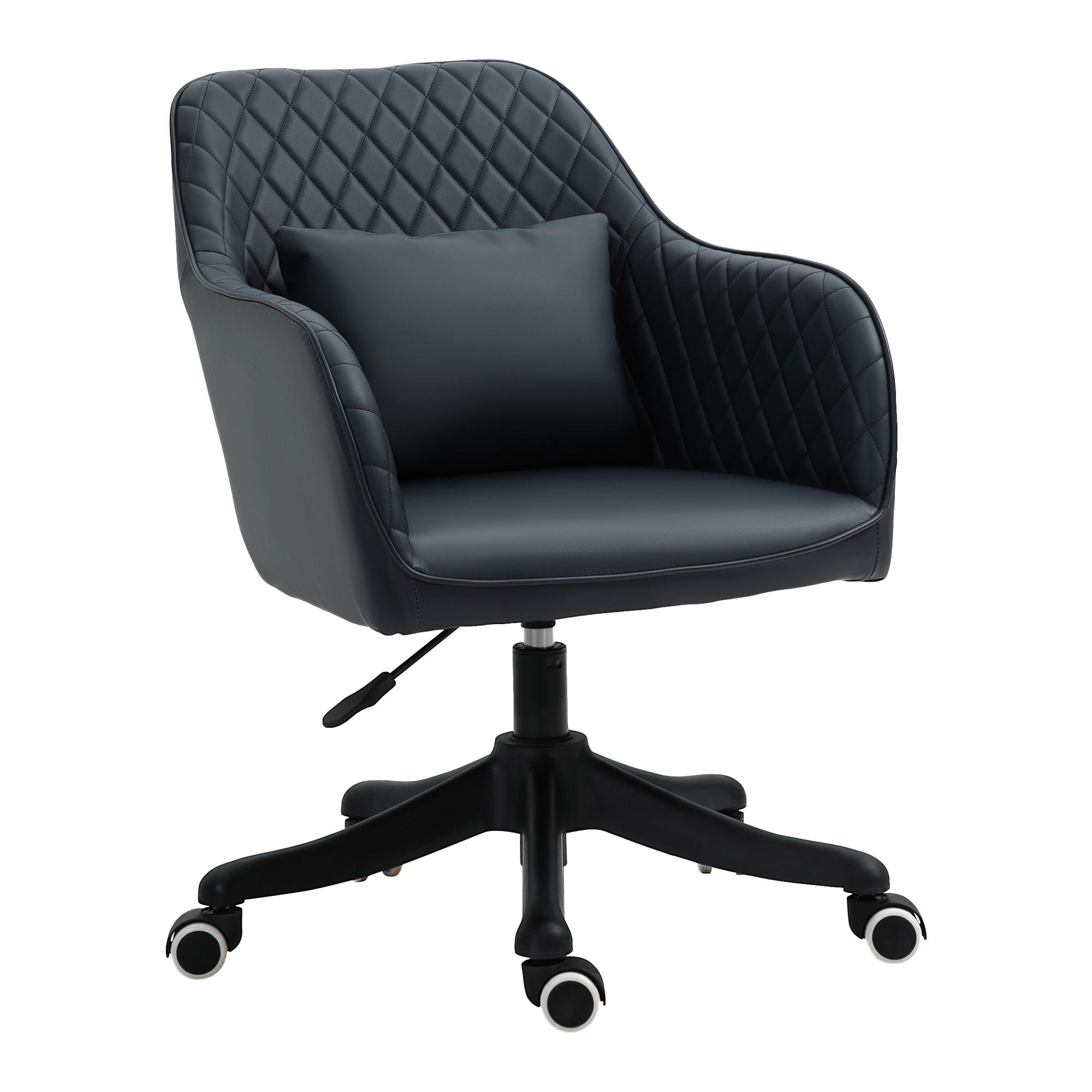 MASSAGE, Schreibtischstuhl, Anthrazit - Anthrazit, Leder (70/86/57cm) - Vinsetto