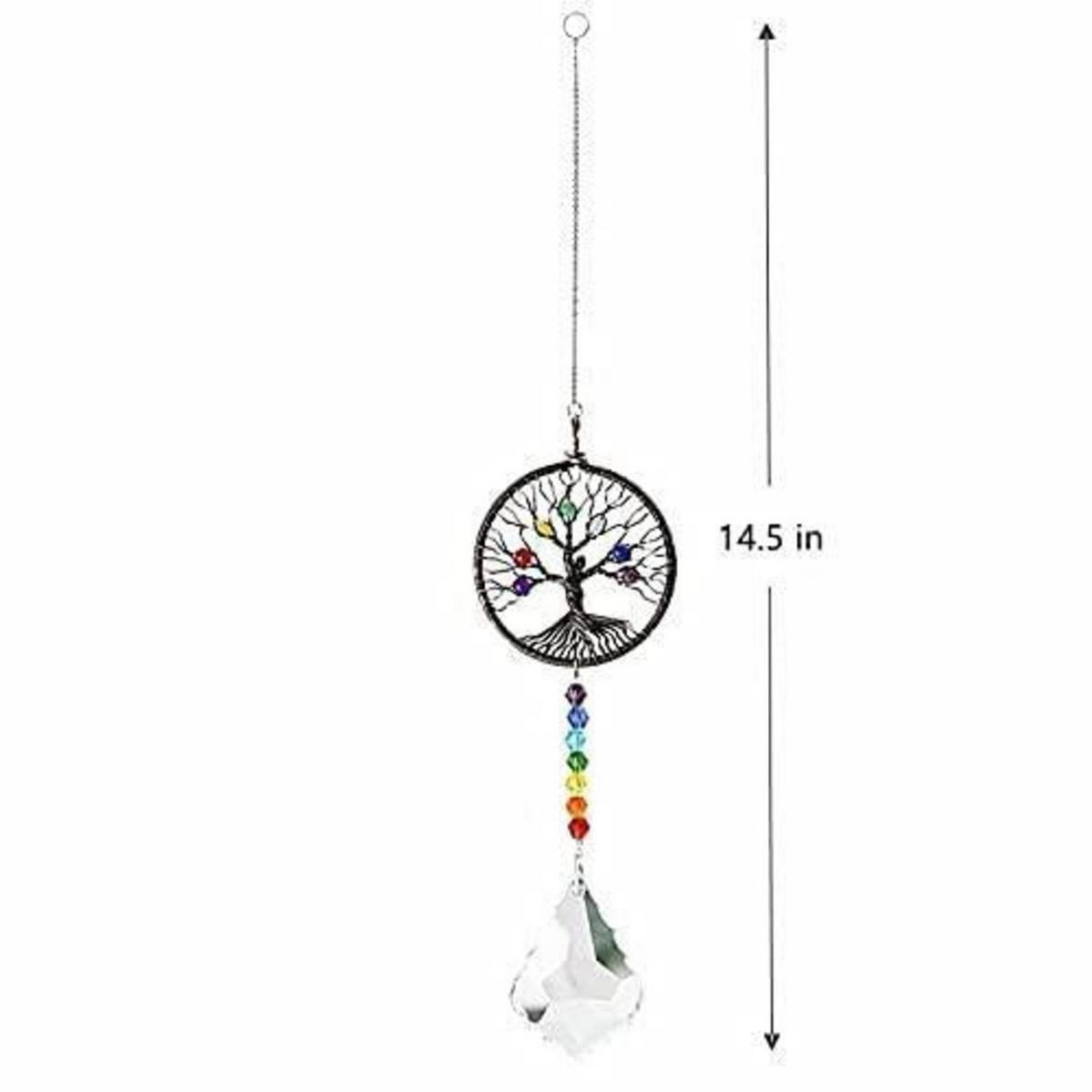 WINDSPIEL Lebensbaum Kristall Anhänger Schwarz - Multicolor, Metall (34.8/5/5cm)