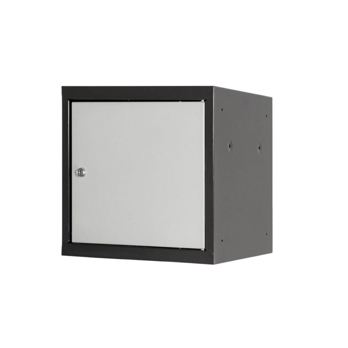 SCHLIESSFACHWÜRFEL Blocky mit Zylinderschloss + 2 Schlüssel 40x40x40cm Anthrazit/Lichtgrau - Schwarz/Grau, Metall (40/40/40cm) - PROREGAL