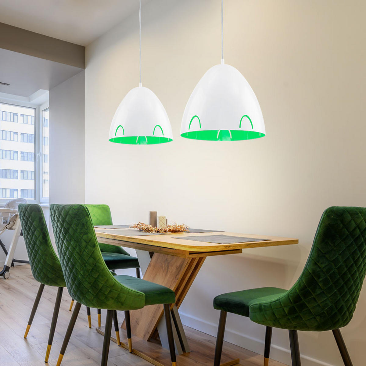 LED HÄNGELEUCHTE Metall Weiß FRASSI - Weiß, Metall (27.5/27.5/110cm)