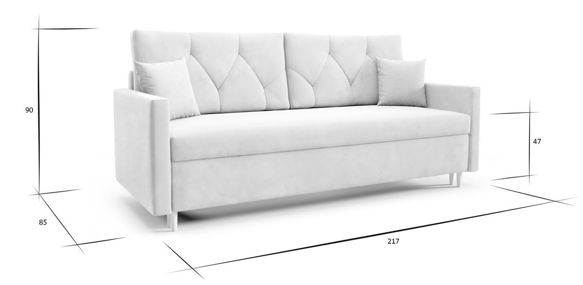 SOFA Flaschengrün ARO Mit Schlaffunktion - Grün, Textil (217/100/87cm) - Sepro Meble