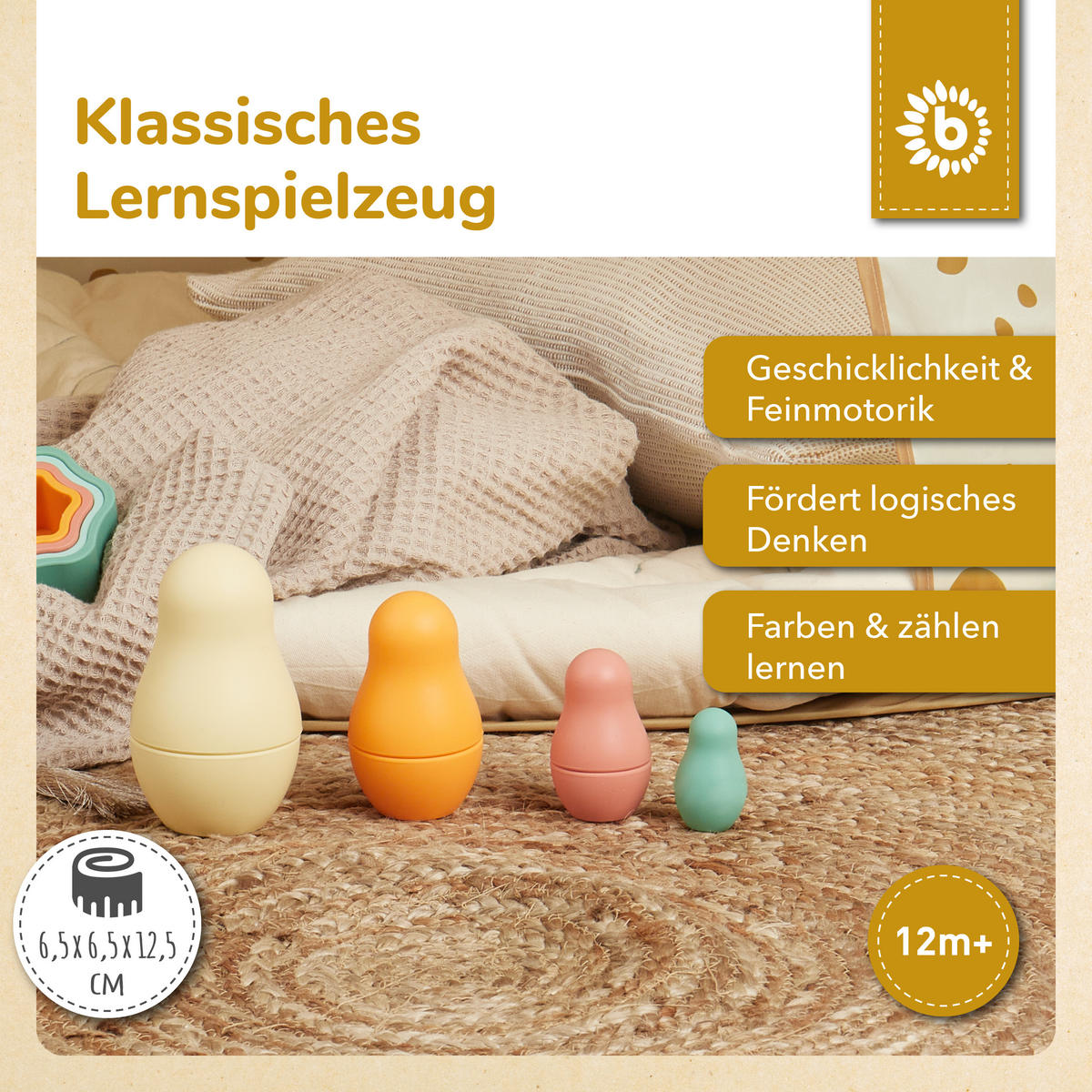 MATROSCHKA Silikon - ab 6 Monate - Multicolor, Kunststoff (65/65cm) - Bieco Spielwaren