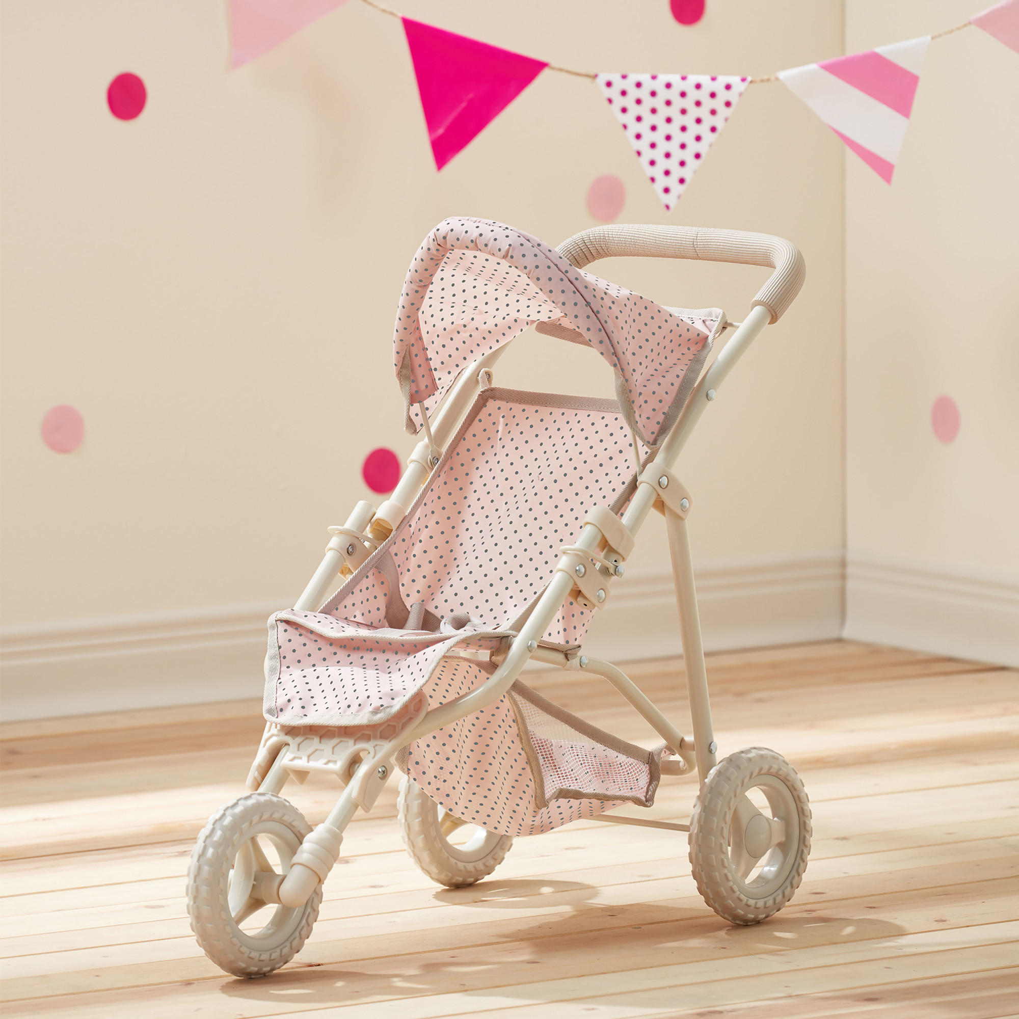 PUPPENWAGEN, Rosa, 54cm - Pink, Holzwerkstoff (33/54/61cm) - Teamson Kids