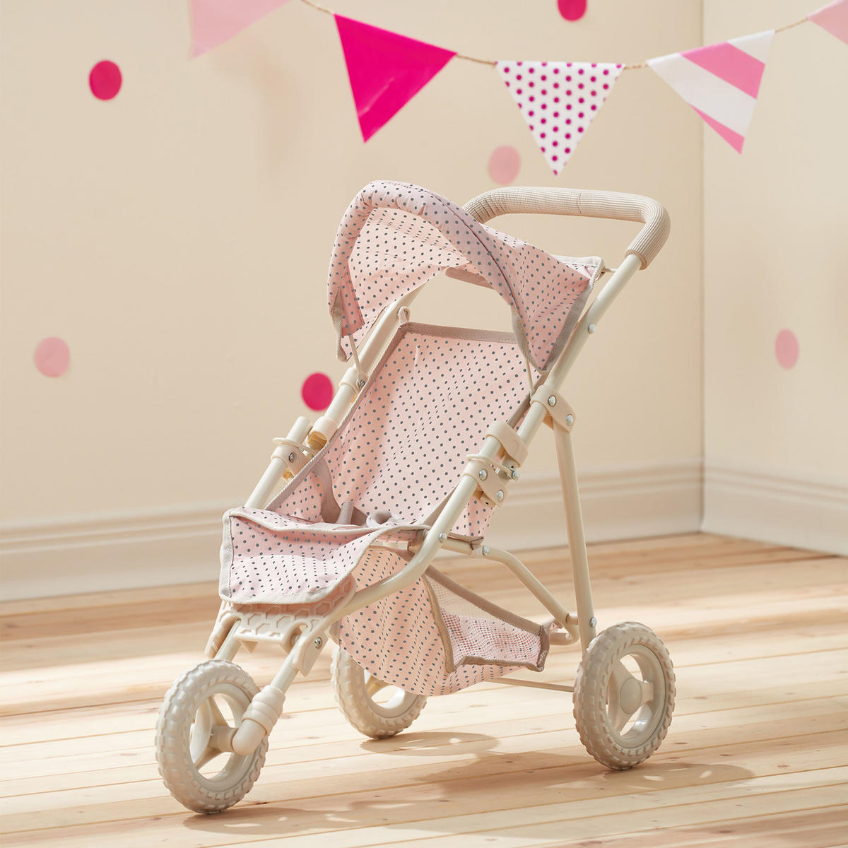 PUPPENWAGEN, Rosa, 54cm - Pink, Holzwerkstoff (33/54/61cm) - Teamson Kids