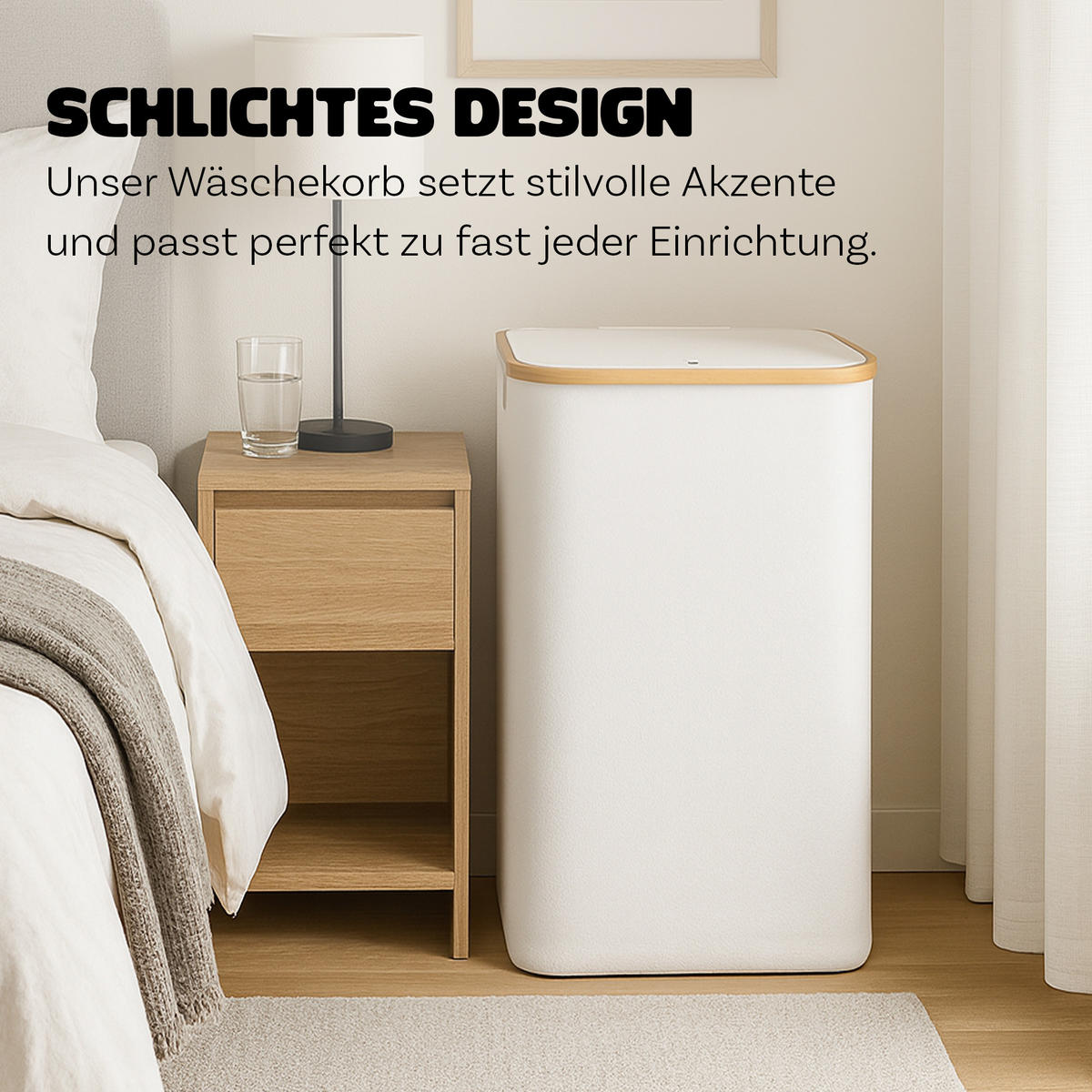 WÄSCHEKORB mit herausnehmbarer Tasche - 41x37x71cm - Weiß - Weiß, Textil (41/71/34cm) - Bestlivings