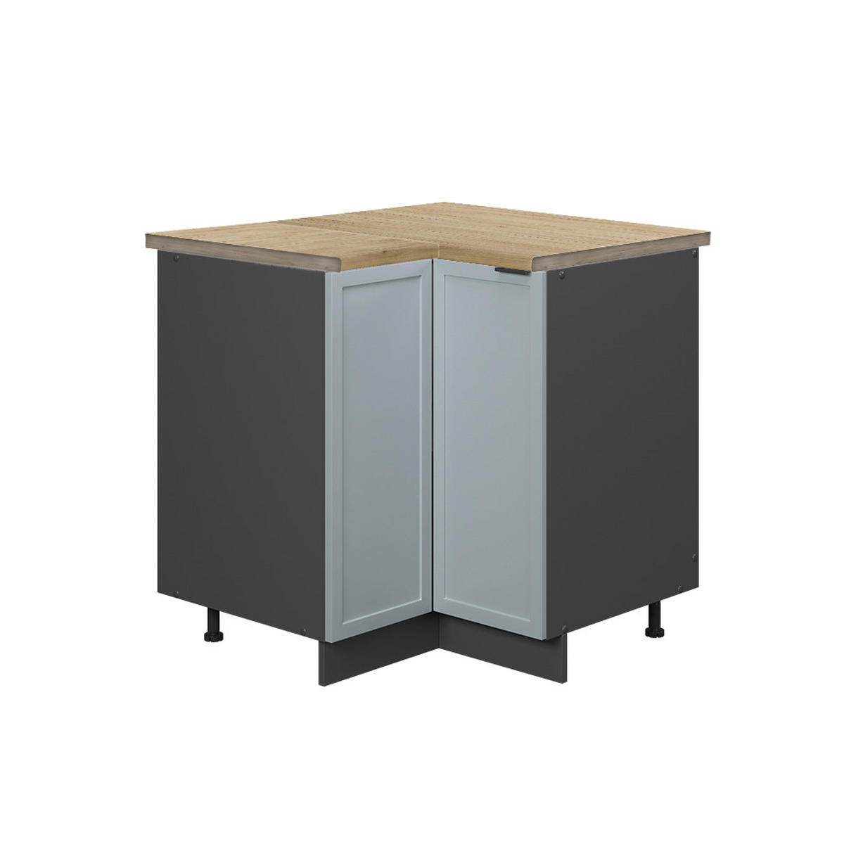 ECKUNTERSCHRANK Fame-Line Hellblau-grau 80.5 cm, AP Eiche - Anthrazit/Blaugrau, Holzwerkstoff (80.5/82/60cm) - Vicco